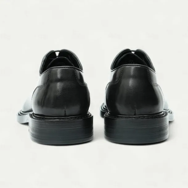 Men's Premium Cowhide Leather Oxford Shoes - Formal Business Dress Footwear with Hand-Stitched Detailing, Ideal for Weddings, Office and Formal Events