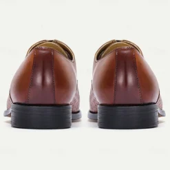 Men's Premium Cowhide Oxford Shoes with Woven Leather Design, Classic Lace-Up Style for Formal and Business Occasions