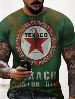 Men's Premium Garage Shop T shirt Tee Retro Shirts Short Sleeve T shirt 3D Print Crew Neck Shirt Vintage Designer Sportswear Casual Daily Summer Clothing Apparel