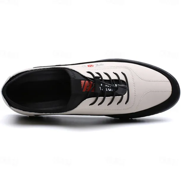 Men's Premium White and Black Faux Leather Lace-Up Sneakers with Vibrant Color Accents for Sports and Leisure