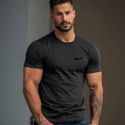 Men's Print T Shirt Tee Top 100% Cotton Short Sleeve Graphic Shirt White Gray Comfortable Tee Street Sports Outdoor Fashion Designer Clothing