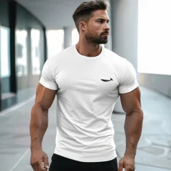 Men's Print T Shirt Tee Top 100% Cotton Short Sleeve Graphic Shirt White Gray Comfortable Tee Street Sports Outdoor Fashion Designer Clothing