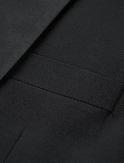 Men's Prom Fall Wedding Party Suits Black Fashion Formal Solid Colored Standard Fit 2 Piece Single Breasted One-button