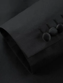 Men's Prom Fall Wedding Party Suits Black Fashion Formal Solid Colored Standard Fit 2 Piece Single Breasted One-button