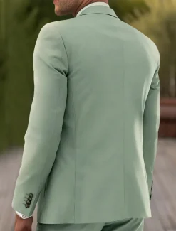 Men's Prom Fall Wedding Suits Notch Burgundy Sage Daily Lightweight Solid Colored Tailored Fit 3 Piece Single Breasted Two-buttons