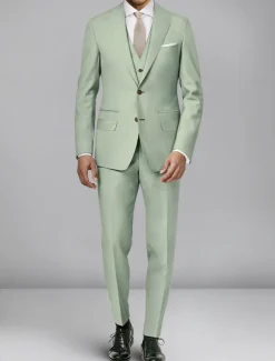 Men's Prom Fall Wedding Suits Notch Burgundy Sage Daily Lightweight Solid Colored Tailored Fit 3 Piece Single Breasted Two-buttons