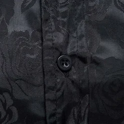 Men's Prom Shirt Satin Silk Shirt Graphic Wedding Party Silver Black Wine Navy Blue Long Sleeve Turndown Clothing Apparel Button-Down