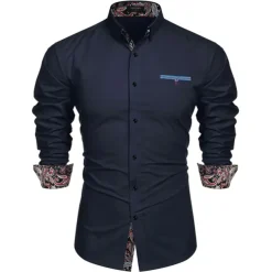 Men's Prom Shirt Tuxedo Shirts Paisley Party Outdoor Pink Long Sleeve Turndown Summer Spring Clothing Apparel Print