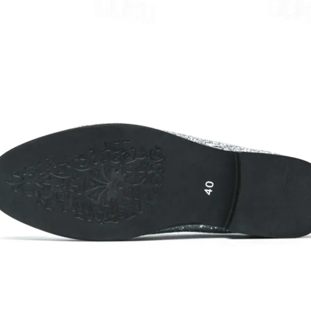 Men's Prom Shoes - Gold Glitter Slip-On Loafers for Glamorous Evening Wear