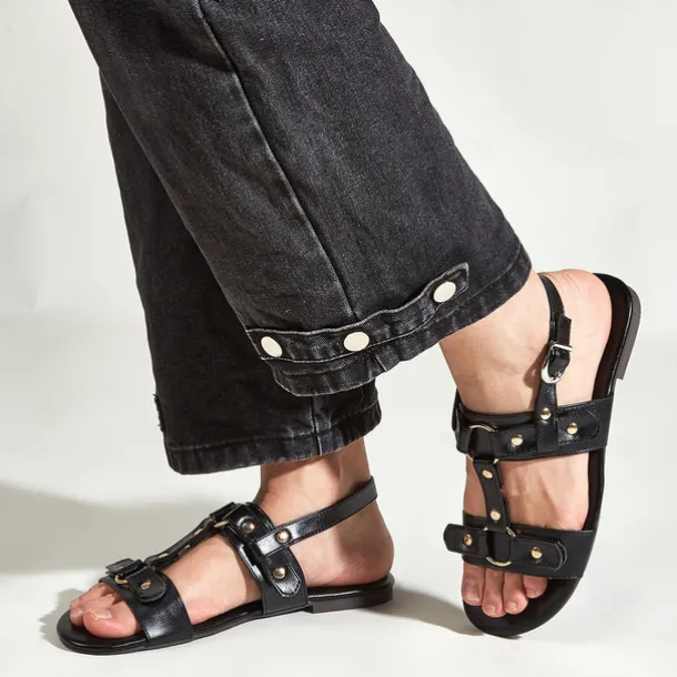 Men's PU Leather Sandals Gladiator Sandals Roman Sandals Black Summer Sandals Walking Vintage Casual Vacation Beach Breathable Buckle Shoes