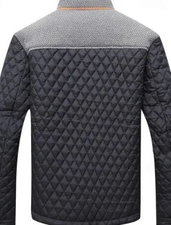 Men's Puffer Jacket Casual Jacket Daily Vacation Warm Pocket Fall & Winter Color Block Fashion Classic Stand Collar Regular Black Wine Navy Blue Brown Khaki Jacket