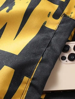 Men's Puffer Jacket Hoodie Coat Padded Zipper Pocket Print Sports Outdoor Regular Outdoor Casual / Daily Winter Letter Black Yellow Red Khaki Puffer Jacket