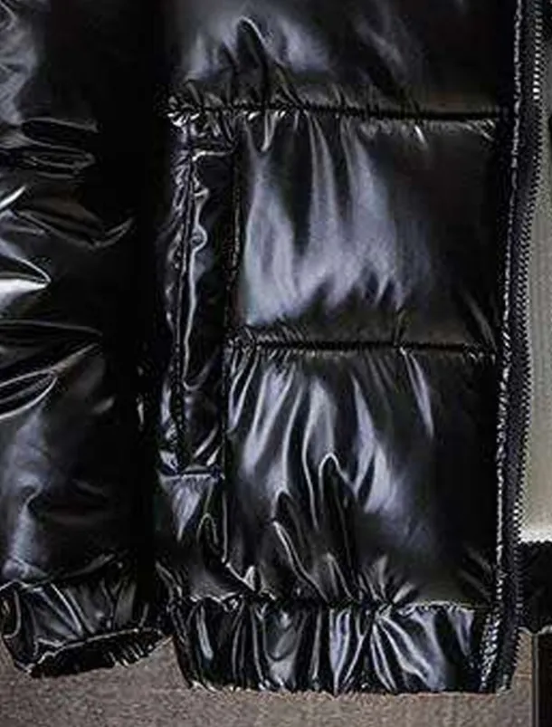 Men's Puffer Jacket Quilted Jacket Padded Cardigan Zipper Pocket Print Vacation Going out Weekend Outdoor Casual / Daily Winter Letter Silver Black Puffer Jacket