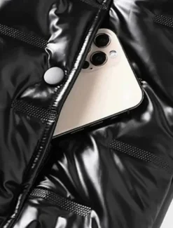 Men's Puffer Jacket Quilted Jacket Hoodie Jacket Cardigan Slim Fit Casual Daily Regular Casual Daily Trendy Waterproof Windproof Warm Fall Winter Solid Color Silver Black Puffer Jacket