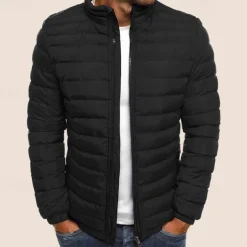 Men's Puffer Jacket Transition Jacket Outdoor Classic Spring & Fall Polyester Windproof Lightweight Solid Color Light Blue Navy Big red Grass Green Vest