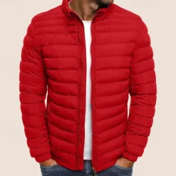 Men's Puffer Jacket Transition Jacket Outdoor Classic Spring & Fall Polyester Windproof Lightweight Solid Color Light Blue Navy Big red Grass Green Vest