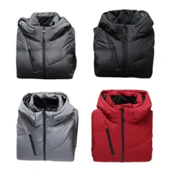 Men's Puffer Jacket Winter Autumn / Fall Down Thermal Warm Windproof Breathable Lightweight Black Red Dark Gray Vest