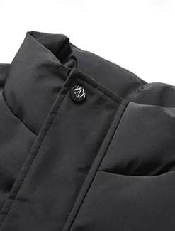 Men's Puffer Vest Daily Casual Fall & Winter Pocket Polyester Comfortable Plain Zipper Stand Collar Black Pink Blue Khaki Vest