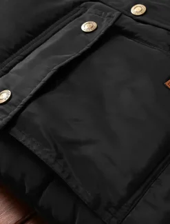 Men's Puffer Vest Fleece Vest Gilet Daily Date Vacation Fashion Casual Fall & Winter Pocket Polyester Warm Comfortable Solid Color Hidden Buttoned Front Stand Collar Regular Fit Black Blue Army Green