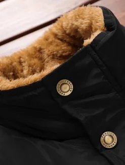 Men's Puffer Vest Fleece Vest Gilet Daily Date Vacation Fashion Casual Fall & Winter Pocket Polyester Warm Comfortable Solid Color Hidden Buttoned Front Stand Collar Regular Fit Black Blue Army Green