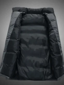 Men's Puffer Vest Gilet Quilted Vest Daily Date Vacation Fashion Casual Fall & Winter Zipper Pocket Polyester Warm Comfortable Color Block Zipper Stand Collar Regular Fit Orange Light Grey Dark Gray