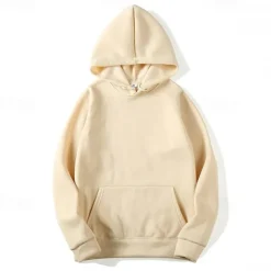 Men's Pullover Hoodie Sweatshirt Long Sleeve Hooded Top Outdoor Thermal Warm Fleece Lining Workout Soft Winter Polyester Dark Grey Black White Gym Climbing Camping / Hiking / Caving