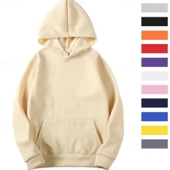 Men's Pullover Hoodie Sweatshirt Long Sleeve Hooded Top Outdoor Thermal Warm Fleece Lining Workout Soft Winter Polyester Dark Grey Black White Gym Climbing Camping / Hiking / Caving