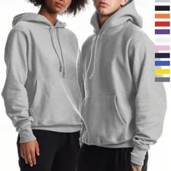 Men's Pullover Hoodie Sweatshirt Long Sleeve Hooded Top Outdoor Thermal Warm Fleece Lining Workout Soft Winter Polyester Dark Grey Black White Gym Climbing Camping / Hiking / Caving