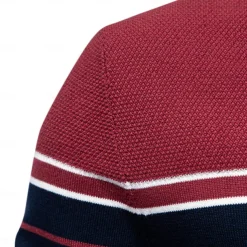 Men's Pullover Sweater Jumper Ribbed Knit Regular Tops Color Block Striped Crew Neck Knitwear Daily Outdoor Vacation Clothing Apparel Spring Fall Wine Navy Blue S M L