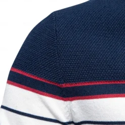 Men's Pullover Sweater Jumper Ribbed Knit Regular Tops Color Block Striped Crew Neck Knitwear Daily Outdoor Vacation Clothing Apparel Spring Fall Wine Navy Blue S M L
