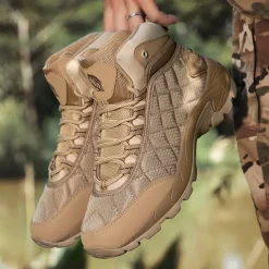 Men's Quilted Hiking Boots - Lightweight, Waterproof, Non-Slip Sole, High-Top Design, Ideal for Outdoor Adventures