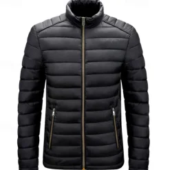 Men's Quilted Jacket Puffer Jacket Puffer Winter Jacket Winter Outdoor Insulated Packable Lightweight Outerwear Lightweight Puffer Jacket Puffy Coat Full Zip Fishing Climbing Camping / Hiking / Caving