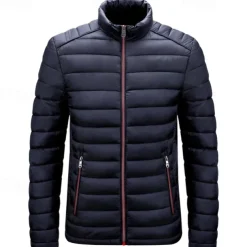 Men's Quilted Jacket Puffer Jacket Puffer Winter Jacket Winter Outdoor Insulated Packable Lightweight Outerwear Lightweight Puffer Jacket Puffy Coat Full Zip Fishing Climbing Camping / Hiking / Caving