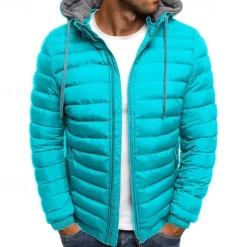 Men's Quilted Jacket Puffer Jacket Puffer Winter Jacket Winter Outdoor Insulated Packable Lightweight Outerwear Windbreaker Jacket Lightweight Puffer Jacket Full Zip Traveling Dark Grey Black Red