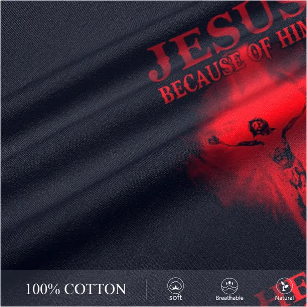 Men's Quotes & Sayings Cross Jesus Letter Print T Shirt Tee Top 100% Cotton Short Sleeve Graphic Shirt Black 1 Black Navy Blue Comfortable Tee Street Sports Outdoor Fashion Designer Clothing