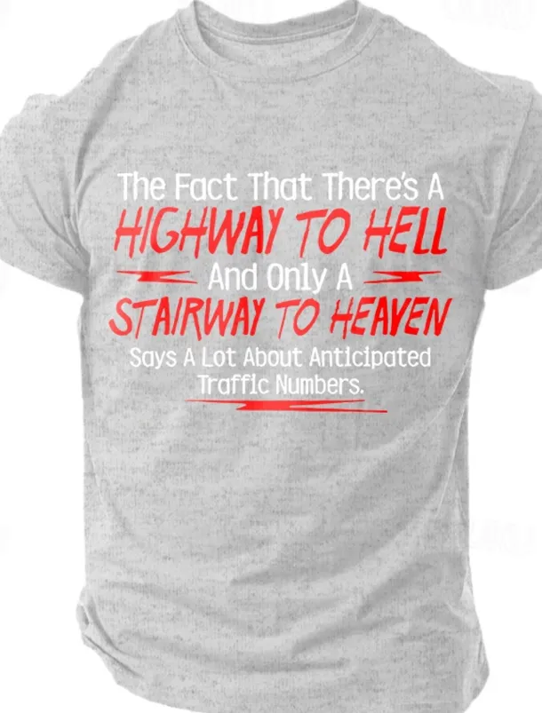 Men's Quotes & Sayings Letter Printed Funny T Shirt Tee Top 100% Cotton Short Sleeve Graphic Shirt Light Heather Grey Black White Comfortable Tee Street Sports Outdoor Fashion Designer Clothing