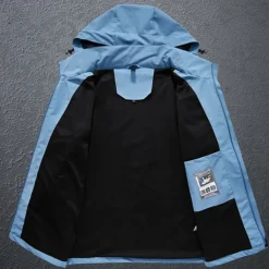 Men's Rain Jacket Outdoor Waterproof Windproof Hiking Outfits Hiking Clothes Spring Autumn / Fall Windbreaker Solid Color Dark Grey Black White