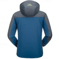 Men's Rain Jacket Outdoor Waterproof Windproof Hiking Outfits Hiking Clothes Spring Autumn / Fall Windbreaker Patchwork Dark Grey Black Yellow