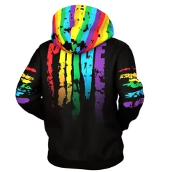 Men's Rainbow Graphic Prints Hoodie Hoodies Sweatshirt Streetwear Designer Long Sleeve Hooded Sports & Outdoor Daily Sports Black Zipper Print Spring & Fall Designer