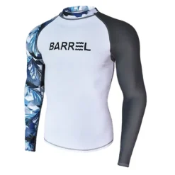 Men's Rash Guard Swim Shirt UPF50+ Quick Dry Lightweight Long Sleeve Sun Shirt Bathing Suit Swimming Surfing Beach Water Sports Patchwork Spring Summer