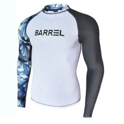 Men's Rash Guard Swim Shirt UPF50+ Quick Dry Lightweight Long Sleeve Sun Shirt Bathing Suit Swimming Surfing Beach Water Sports Patchwork Spring Summer