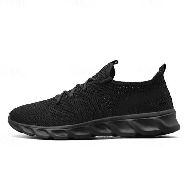 Men's Red Breathable Knit Sneakers - Lightweight Running Shoes with Cushioned Sole for Sports and Casual Wear