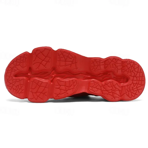 Men's Red Fashion Sneakers, Breathable Mesh Upper, Trendy Design with Bold 'FASHION' Print, Lightweight Sports Shoes for Casual and Everyday Wear