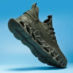 Men's Red Fashion Sneakers, Breathable Mesh Upper, Trendy Design with Bold 'FASHION' Print, Lightweight Sports Shoes for Casual and Everyday Wear