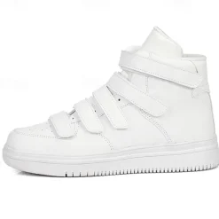 Men's Red High-Top Velcro Sneakers with Non-Slip Sole - Stylish Casual Footwear