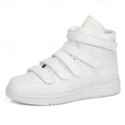 Men's Red High-Top Velcro Sneakers with Non-Slip Sole - Stylish Casual Footwear