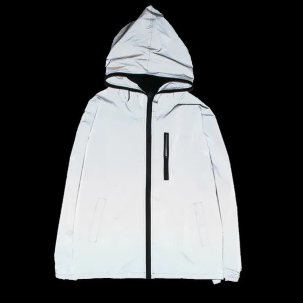 Men's Reflective Jacket Hiking Windbreaker Outdoor Sun Protection Windproof Breathable Quick Dry Jacket Top Fishing Climbing Running Light Grey Gray