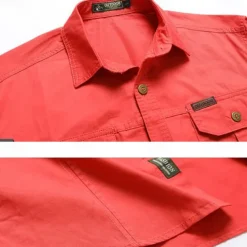 Men's Reindeer American US Flag Work Shirt Western Shirt Cargo Shirt Long Sleeve Casual Tactical Sports & Outdoor Going out Hunting Spring Fall Turndown Print Black White Army Green Red Blue