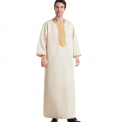 Men's Robe Thobe / Jubba Religious Saudi Arabic Arabian Muslim Ramadan Adults Leotard / Onesie
