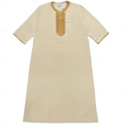 Men's Robe Thobe / Jubba Religious Saudi Arabic Arabian Muslim Ramadan Adults Leotard / Onesie